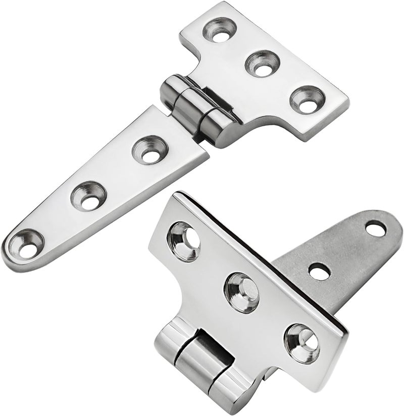 MEMUME Stainless Steel T Hinges Marine Grade, 4 x 2 inch (100 x 54 mm), 6 x 3 inch (150 x 72 mm), 8 x 4 inch (196 x 97 mm), 316 SS, Boat Hinges with Screws - Image 2